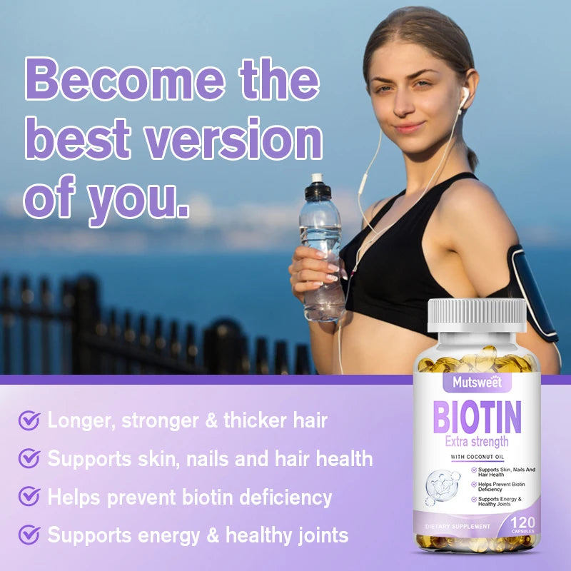 Vegan Biotin Vitam B Supplement with Organic Coconut Oil