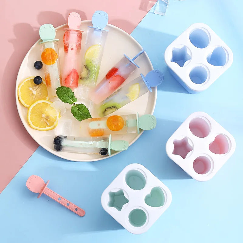 DIY Ice Cream Popsicle Mold Homemade Ice Box with Plastic Stick Icemaker Baby Food Supplement Tools Kitchen Gadgets