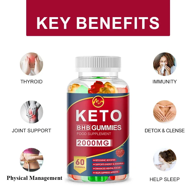Keto Gummies Ketone Fat Burner Apple Cider Vinegar Appetite
