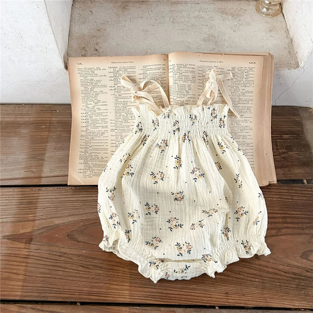 Baby Girls Organic Cotton Floral Shirt Top + Bread Pants Summer