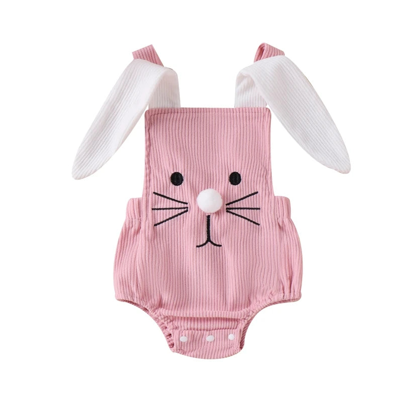 Baby Bunny Rabbit Ear Backless Sleeveless Strap Bodysuit