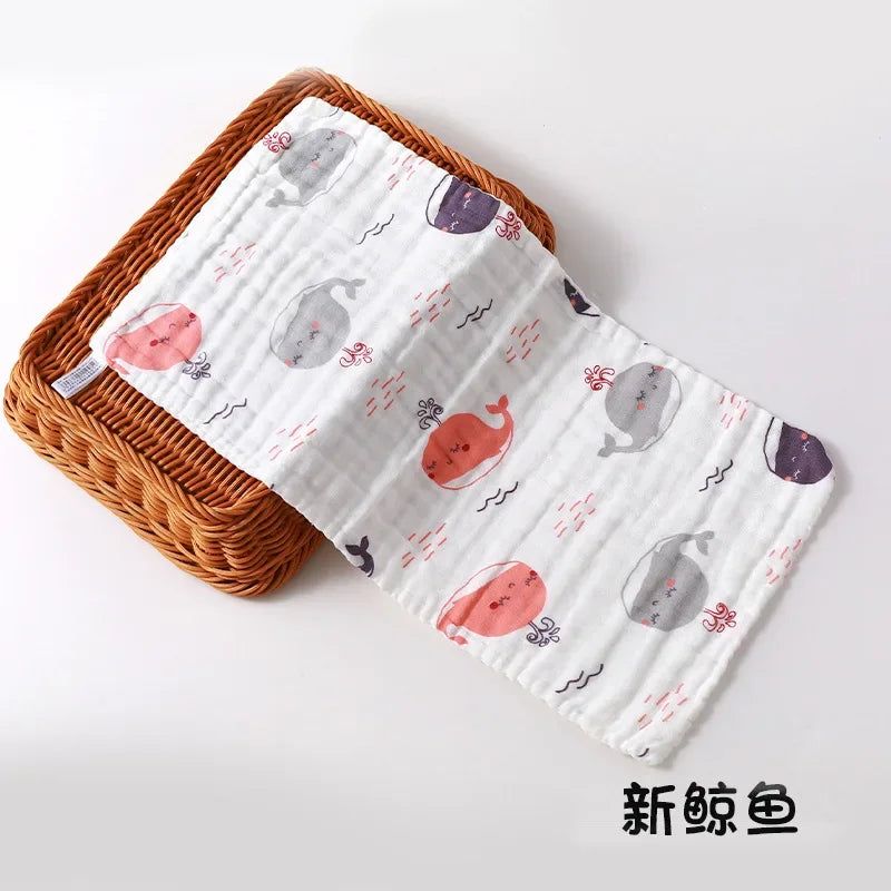 Baby Saliva Towel, 6-layer Gauze Square Towel, Pure Cotton Baby Handkerchief, Newborn Bath Towel, Facial Towel burp cloth