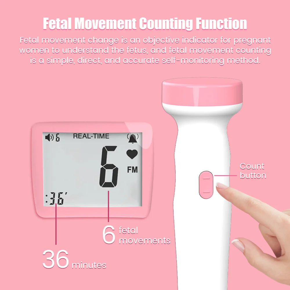 Bluetooth 2.5MHz Upgraded Doppler Fetal Heart rate Beat Monitor Home Pregnancy Baby Fetal Sound Heart Rate Detector No Radiation