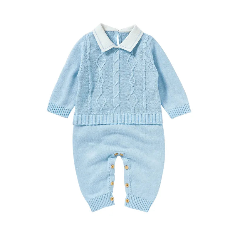 Baby Rompers Autumn Camel Long Sleeve Newborn Boys Girls Knitted Sweaters Jumpsuits Winter Toddler Infant Outfits One Piece Wear