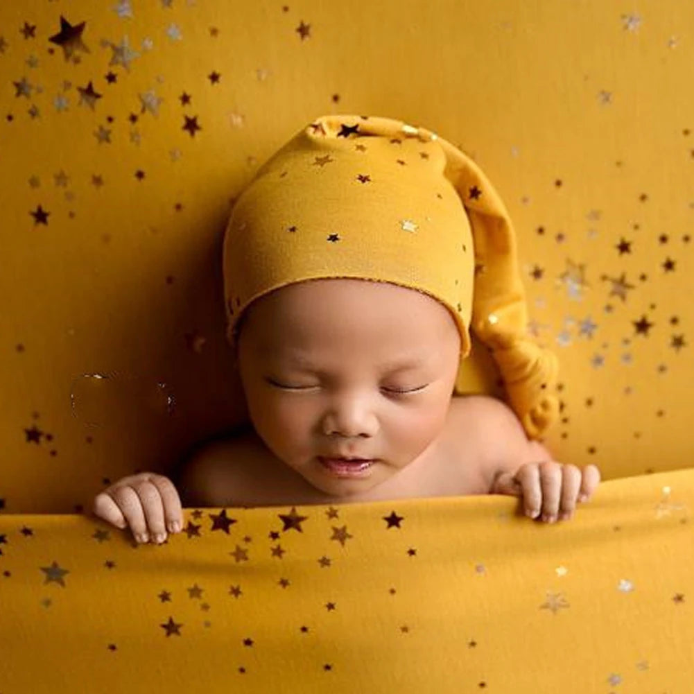 Infant Starry Pattern Cap Photography Props Newborn Cotton Beanie Hat Baby Photo Shoot Studio Accessories Baby Souvenirs