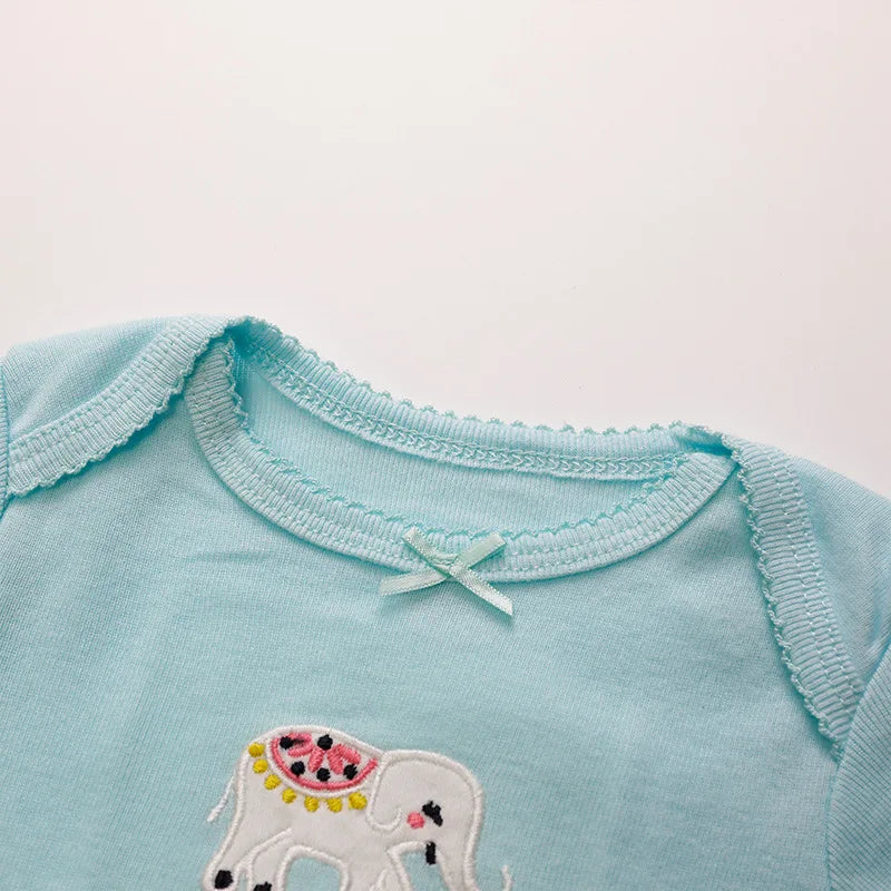 Winter 5PCS/lot Baby Bodysuits Long Sleeve 100% Cotton