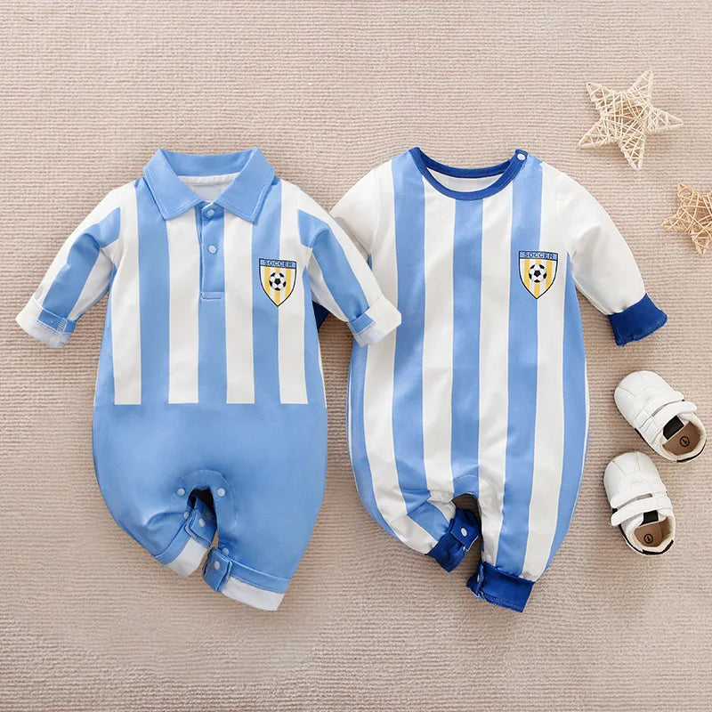 Newborn Baby Football Blue NO.10 Clothes Infant Romper Suit For Boy Girl Onesie Garcon Soccer Costume Outfit Sport Jumpsuit