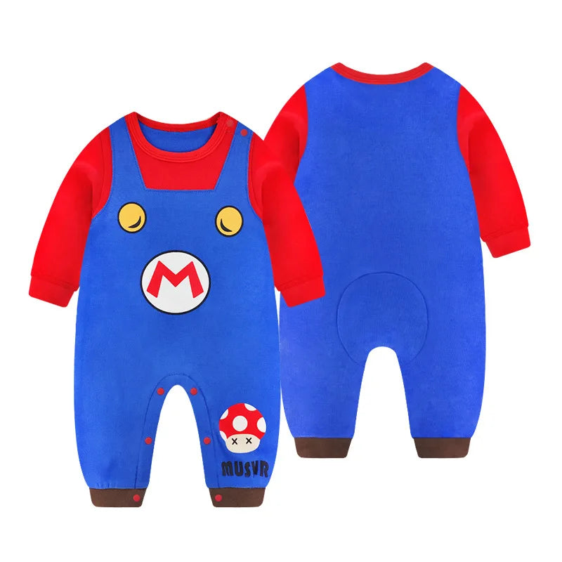 Super Marios Baby Cosplay Costumes Cute Autumn Onesie