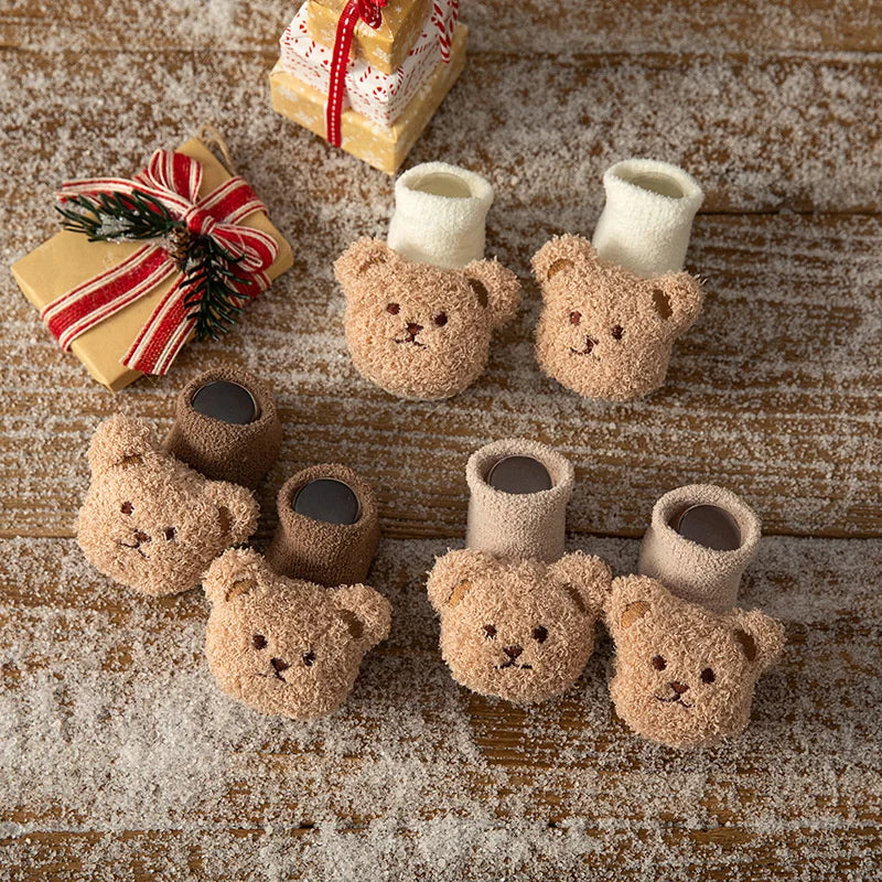 Cartoon Bear Baby Socks for Girl Boys Newborn