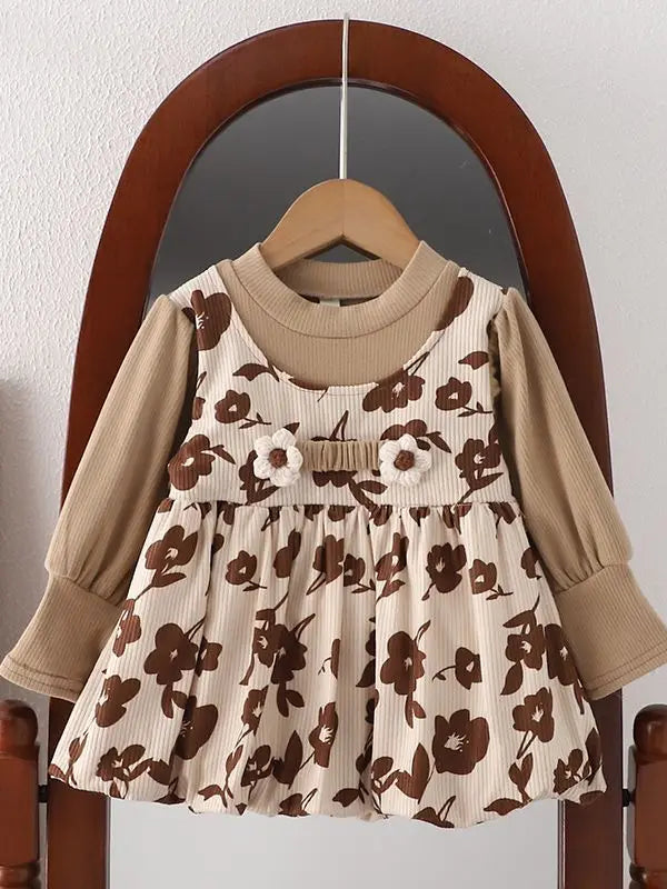 Baby girls flower pattern spring dress