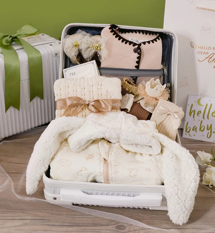 Organic Color Cotton Baby Rompers Luxury Gift Set Box