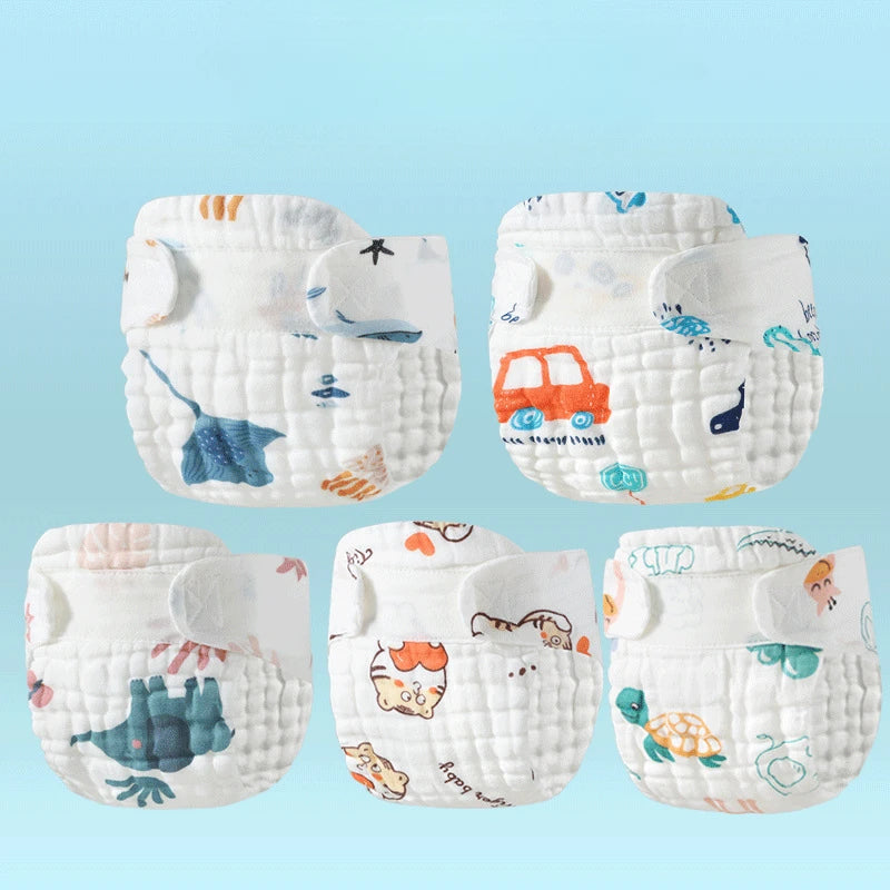 Baby Reusable Diapers Gauze Diapers Training Pants For Children Ecological Cloth Diaper Washable Toddler Kid Cotton Nappy