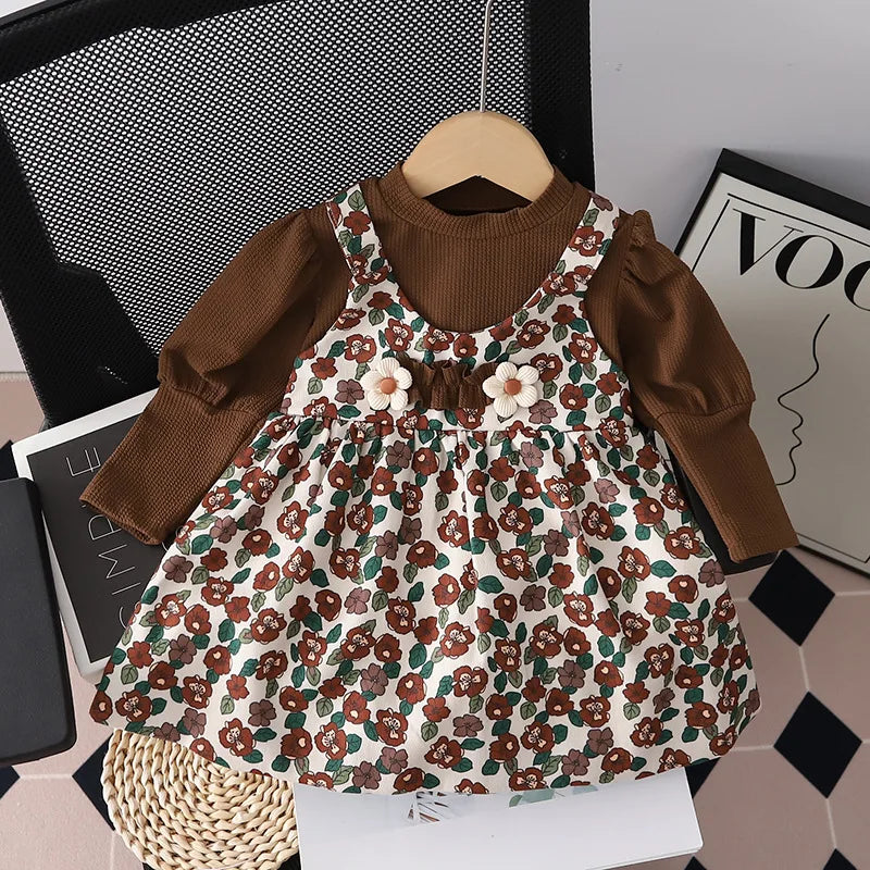 Baby girls flower pattern spring dress
