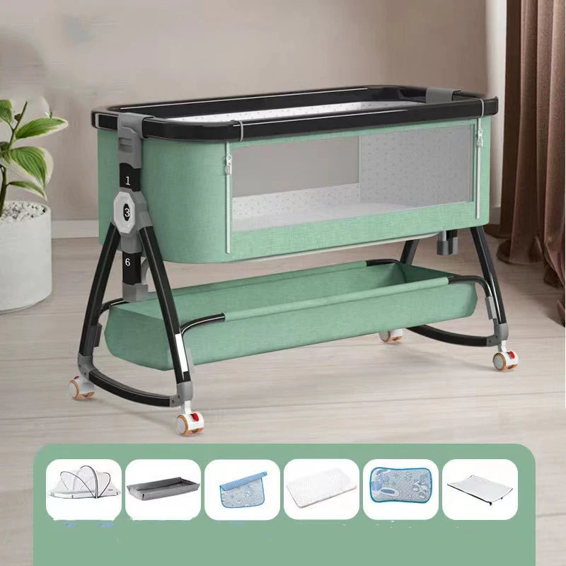 Portable Bed Guard Baby Bedside Crib Aluminum Alloy Folding Bed