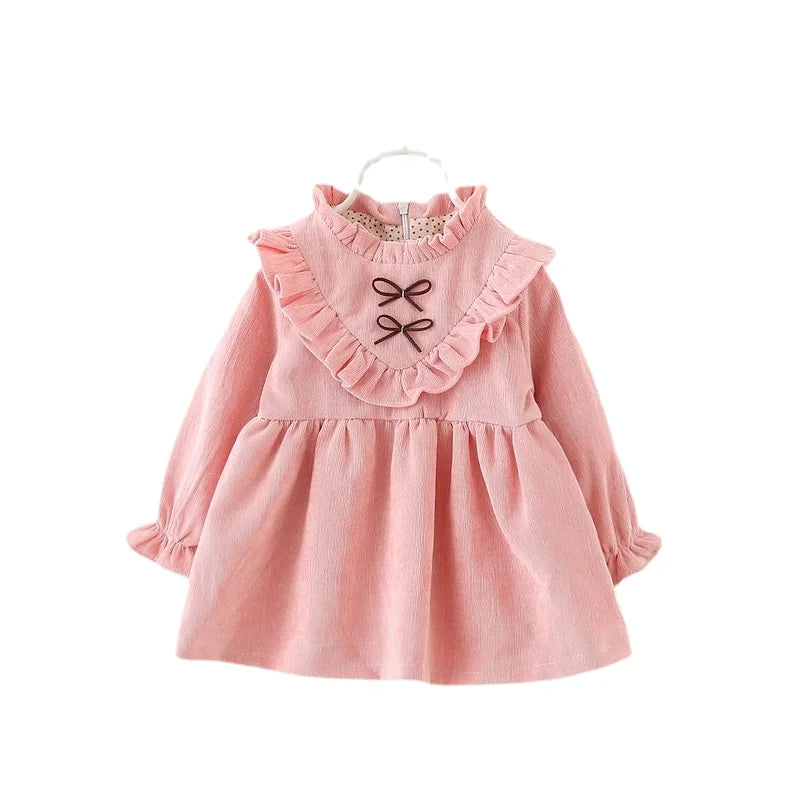 Korean Autumn Long Sleeve Baby Dress Cotton New Infant Dress Kids Party Dresses for Baby Girls Dresses Newborn Clothes 0-3 Years