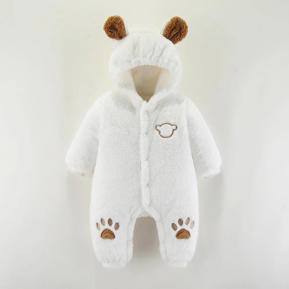 Newborn Baby Cute Bear Hooded Jumpsuits