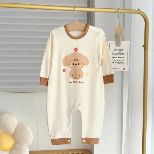 Baby Long Sleeve Boy Girl Cotton Bear Jumpsuit Newborn Crawling Pajamas Romper Autumn 0-18 Months Baby Onesie Costume Bodysuits