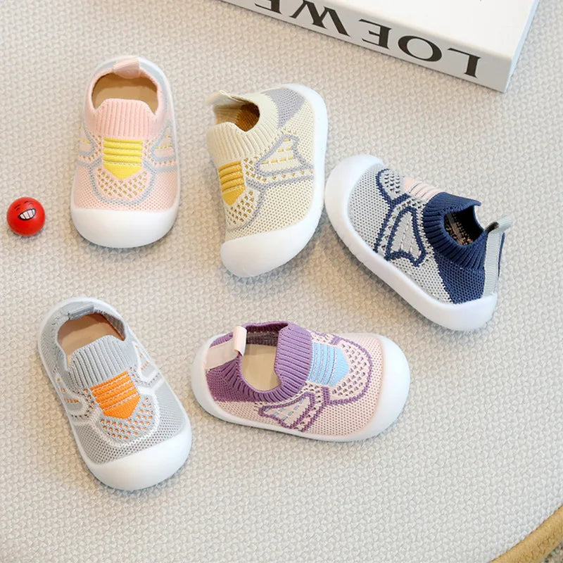 Baby Flat Toddler Shoes First Non-slip Cute Cotton Shoes