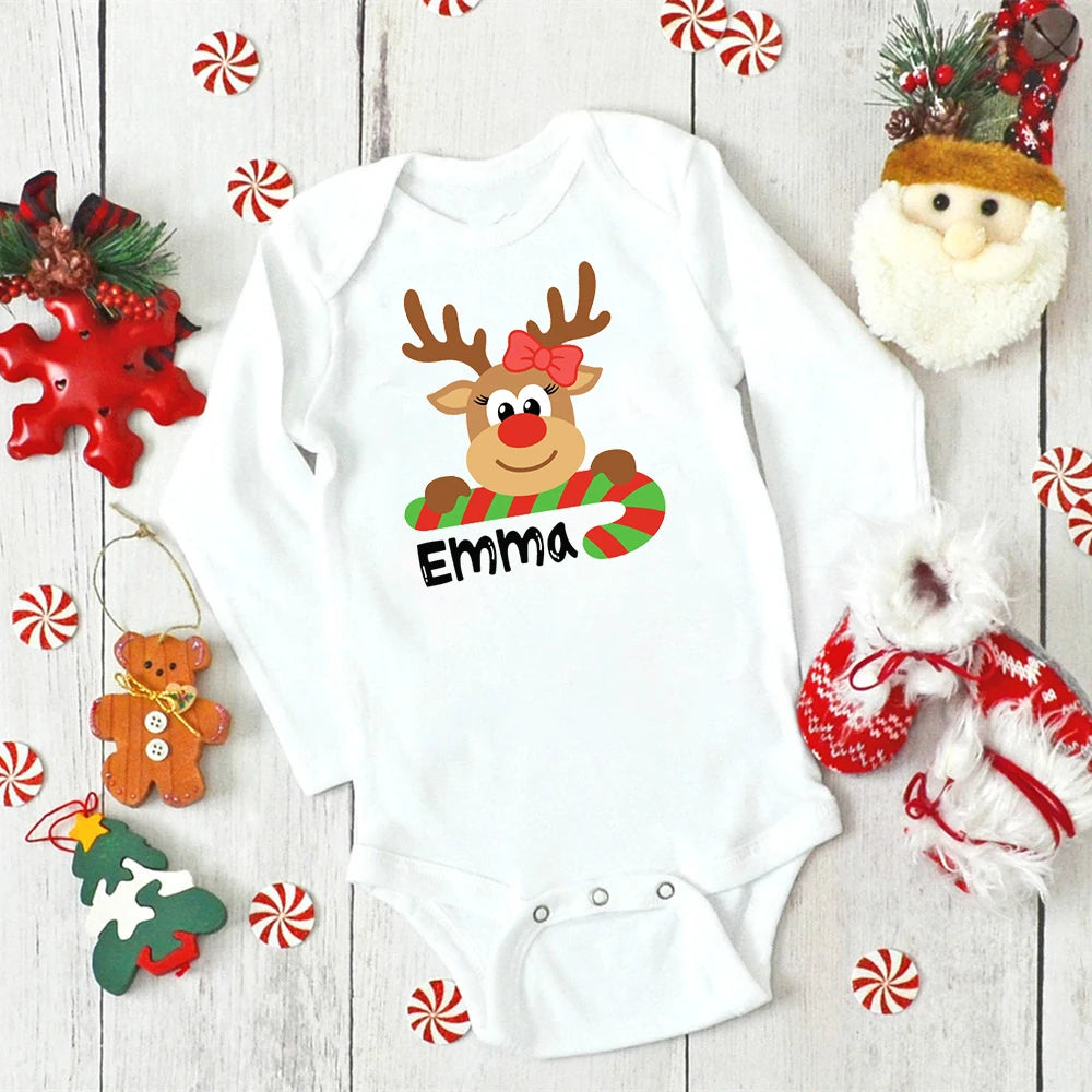 Custom Name Baby Christmas Bodysuits Personalised