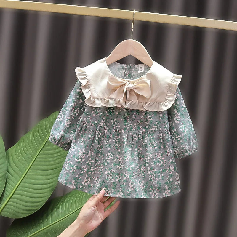 Baby girls flower pattern spring dress