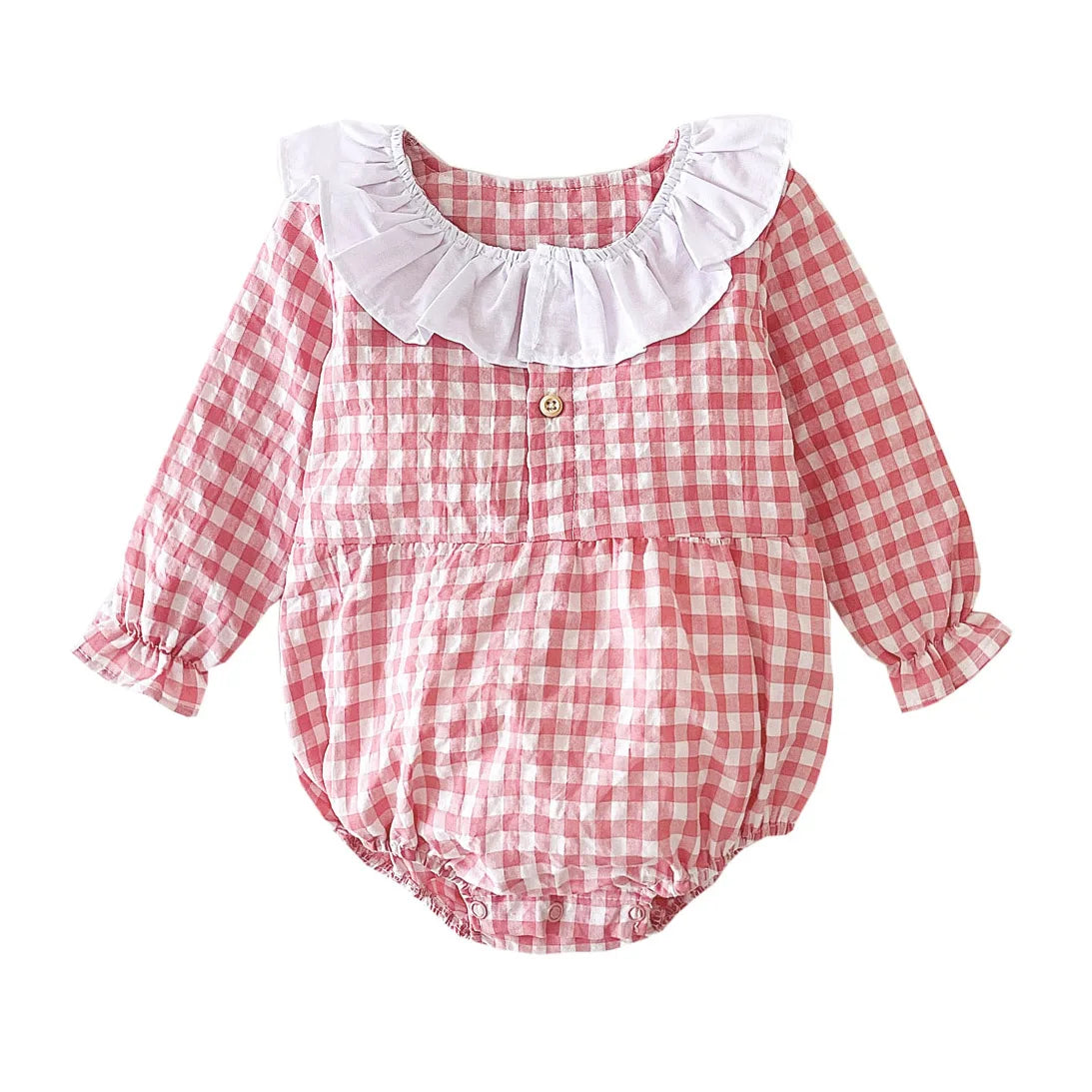 Cute Newborn Baby Girl Bodysuits Cotton Flowers Plaid