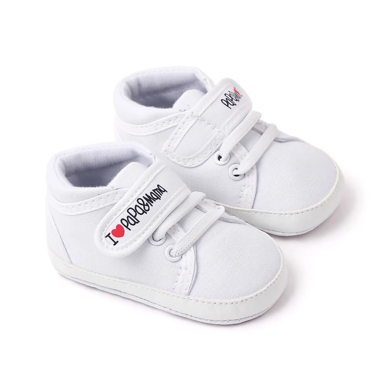 BeQeuewll Baby Girls Boys White Sneaker Spring Autumn Casual Anti-Slip Rubber Sole Letter Print Infant Toddler Shoes