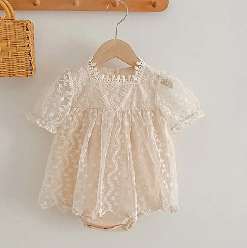 Korean Style Summer Girls Floral Jumpsuit+Hair Band 2pcs