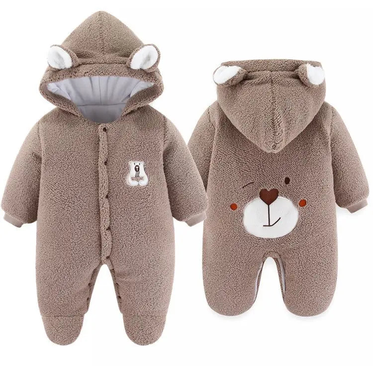 Winter Warm Baby Rompers High Quality Cute Overalls Bodysuit Jumpsuit Newborn Girl Boy Fleece Cotton Thick Kids Infant Clothes