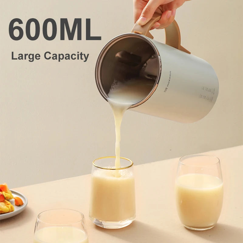 MOKKOM Food Blender Mini Fully Automatic Food Mixer 600ML Multifunctional Filter-Free Soymilk Maker Heating Baby Wall Breaker