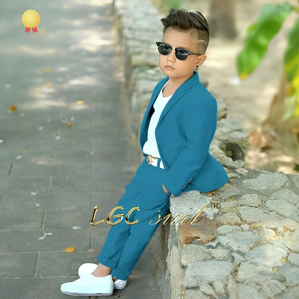 Baby Kids linen casual suit 2-piece set (jacket and trousers) 2~16 years