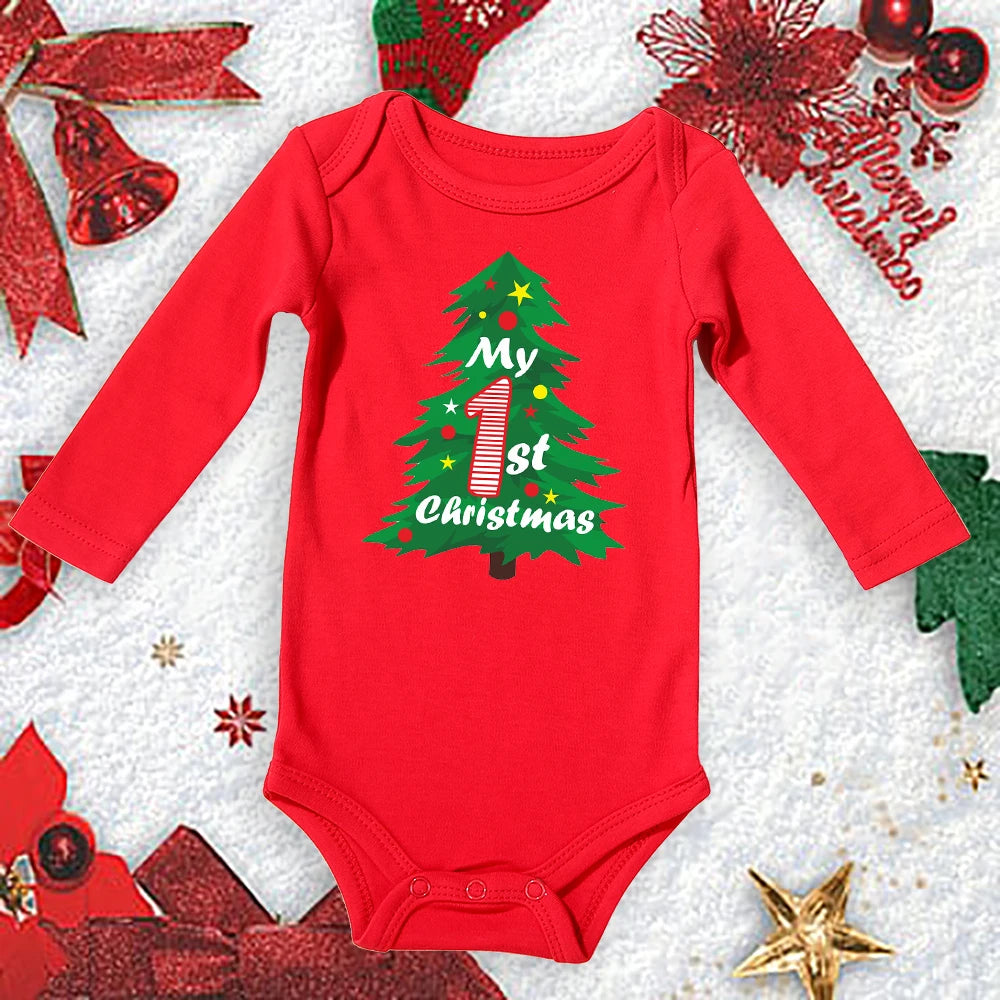 My First Christmas New Born Baby Bodysuits
