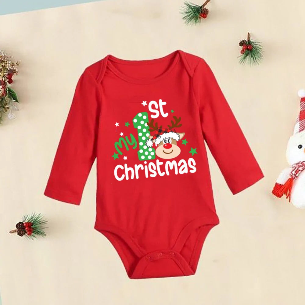 My First Christmas New Born Baby Bodysuits