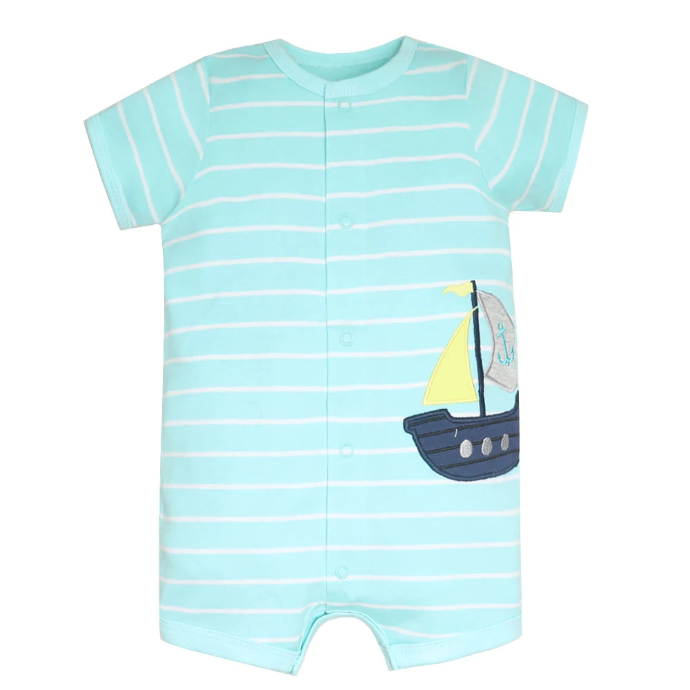 Summer 100% Cotton Newborn Infant Bodysuits 6-24