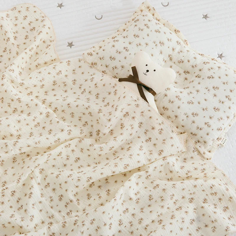 2Layer Blanket for Newborn Baby Muslin Cotton Swaddle Thin Baby Summer Blanket Infant Toddler Baby Bath Towel120X150CM