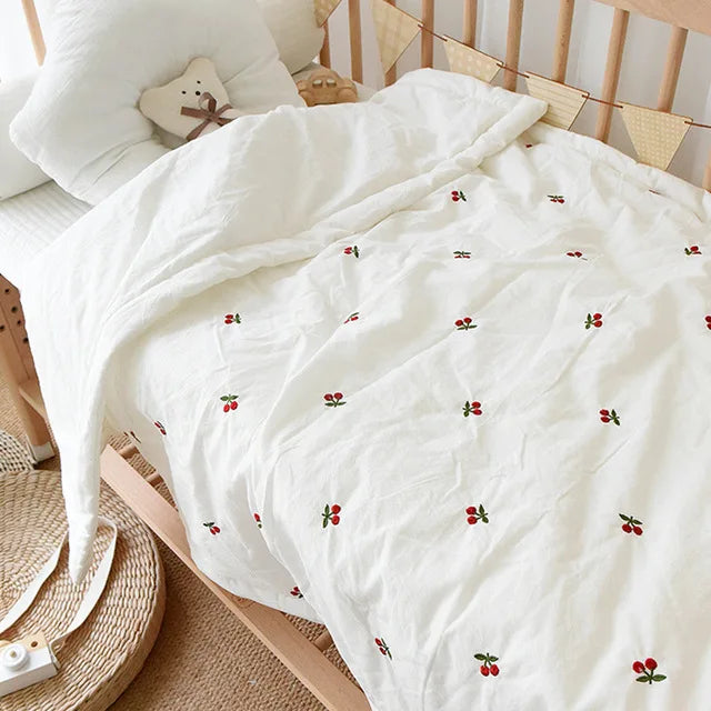 Pure Cotton Baby Winter Quilt Bear Embroidered Thicken Bedding Quilt