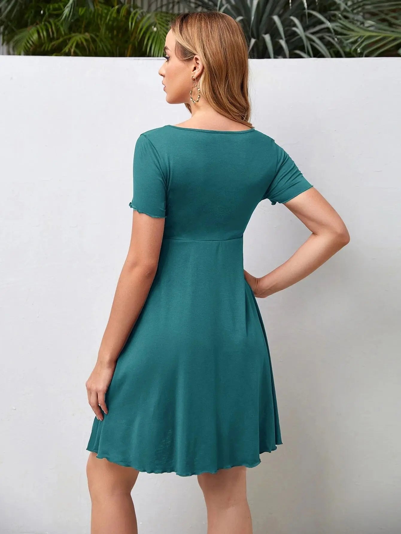 Maternity Clothes Solid Drawstring Dress