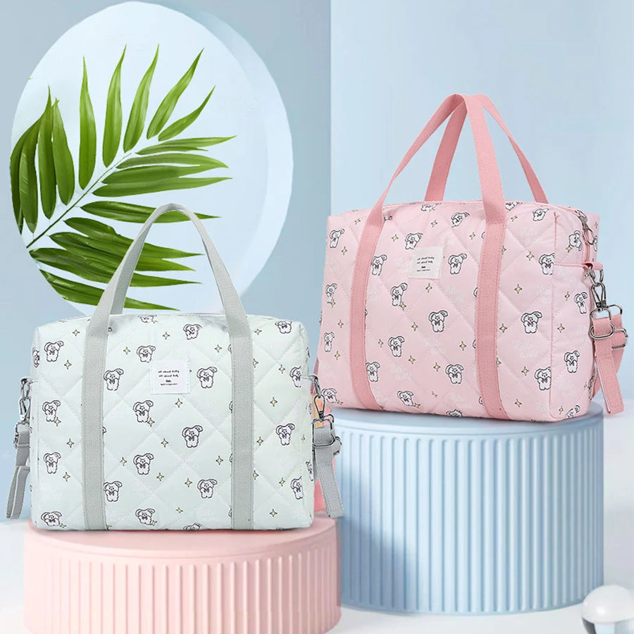 Printed Mommy Bag Baby Diaper Nappy Bag Storage Maternity Shoulder Bags Organizer Cotton Quilted Women Messenger Bag