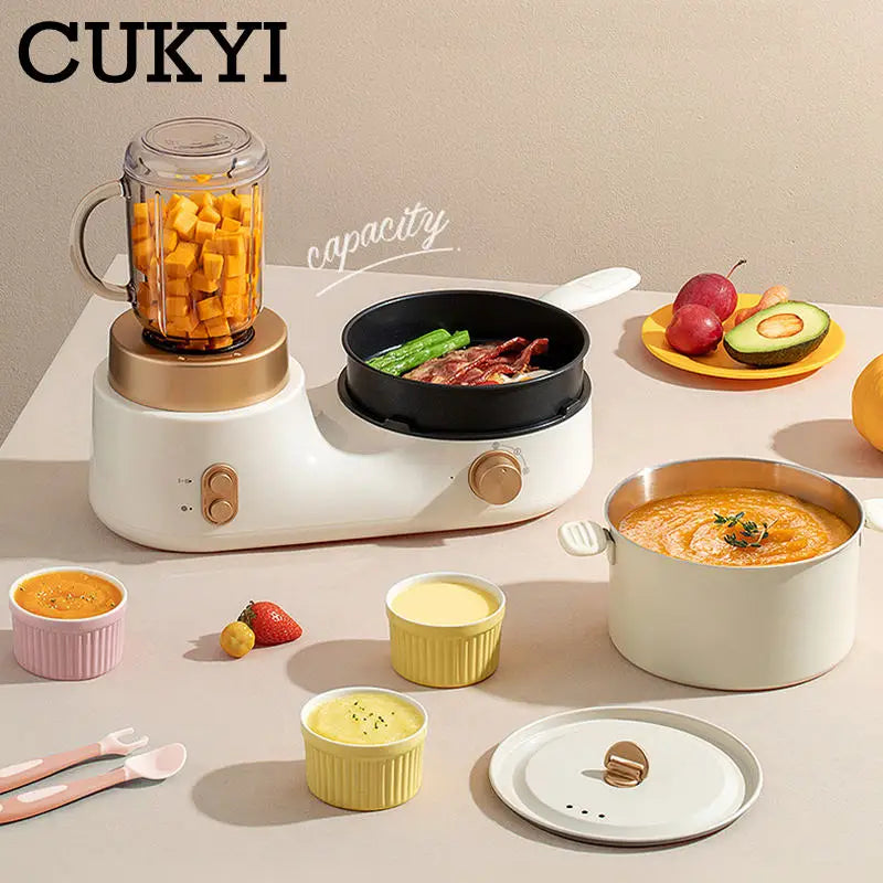 Multifunction Breakfast Maker Baby Food Supplement Machine Washable Juicer Non-stick Frying pan Stainless steel Steamer Boiler
