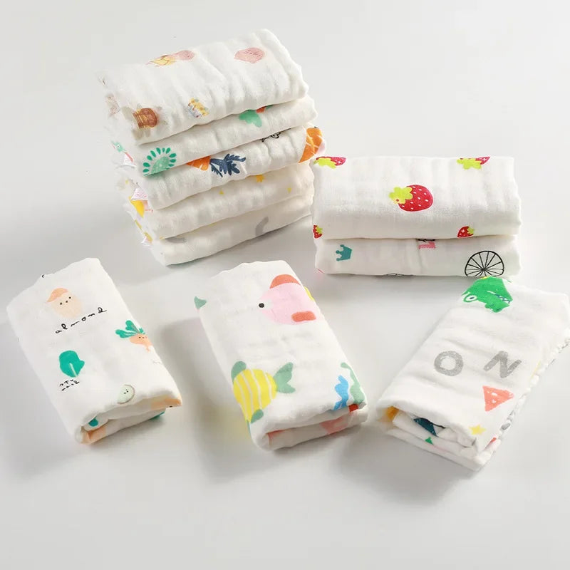 Baby Saliva Towel, 6-layer Gauze Square Towel, Pure Cotton Baby Handkerchief, Newborn Bath Towel, Facial Towel burp cloth
