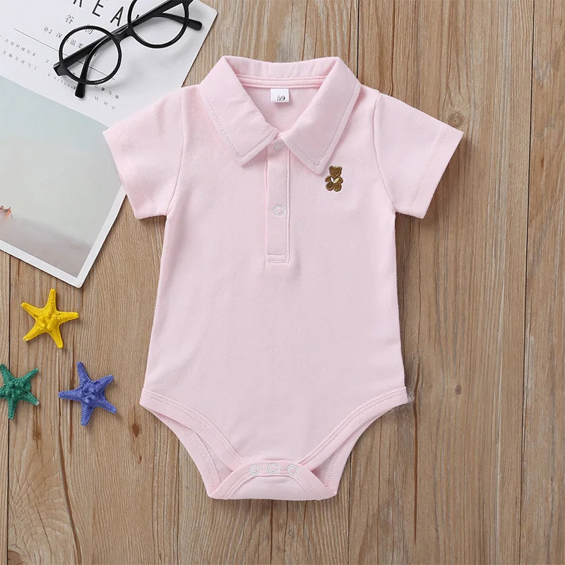 Newborn Baby Boys Clothes Summer Cotton Polo Shirt 0-12 Months