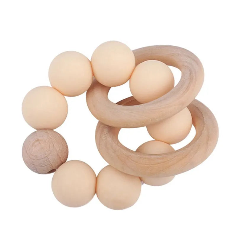 Baby Rattles Play Stroller Toy Teether Wooden Toy