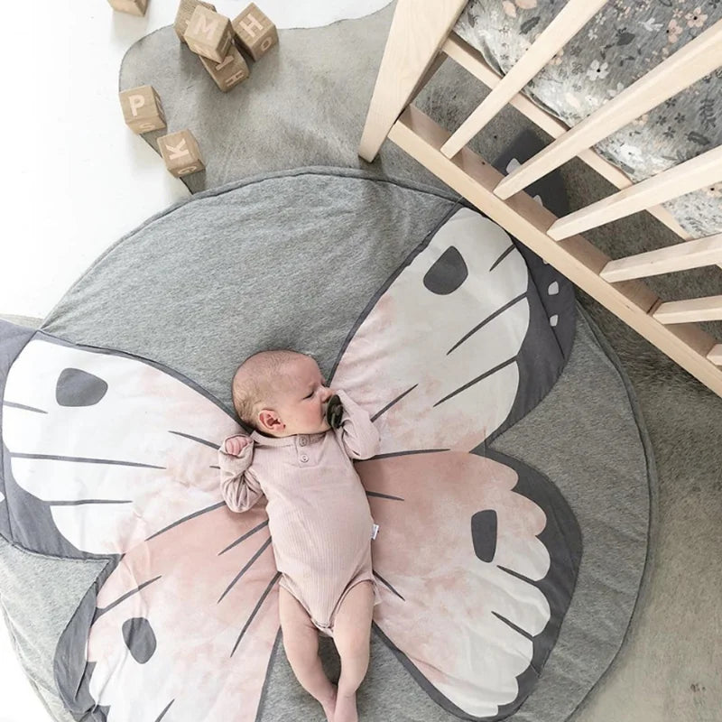 Baby Play Mat Infant Climbing Carpet Kids Crawling Blanket Round Mat Rug Toys Mat For Children Room Decor Butterfly Mat Tent Mat