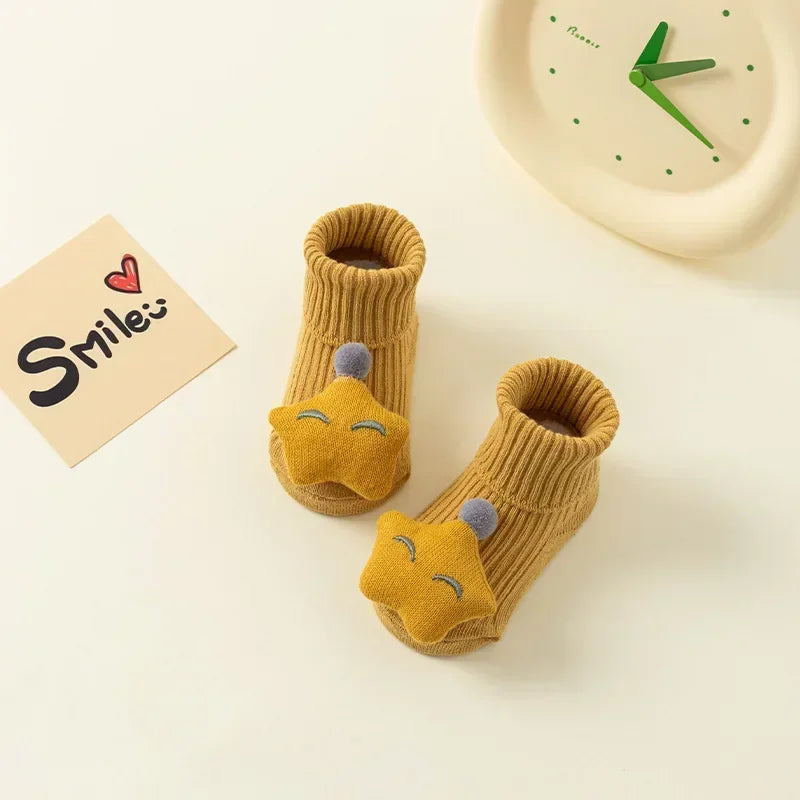 Baby Socks Winter Autumn Non-slip Floor Socks Newborn Baby Cartoon 3D Doll Toddler Socks for Kids 0-3Y