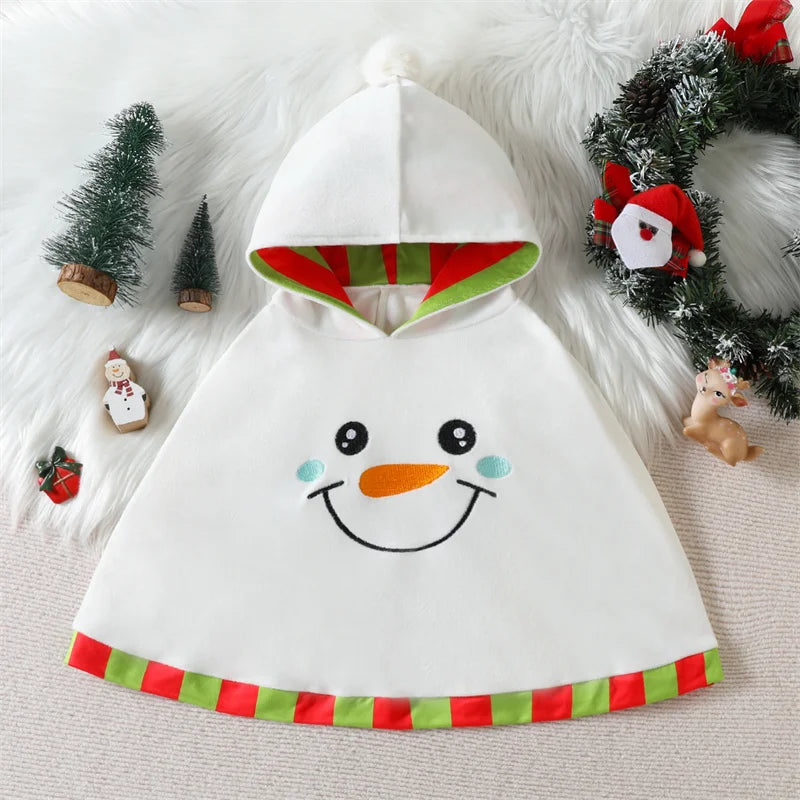 Christmas Baby Boys Girls Cape Autumn Festival Party Clothing Baby Windbreak Mantle Elk Design Lovely Hooded Cloak