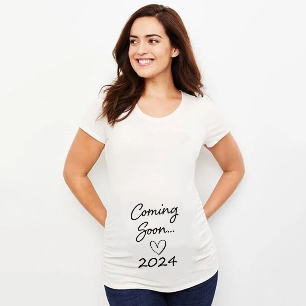 Baby Loading 2024 Print Pregnancy Announcement Shirt