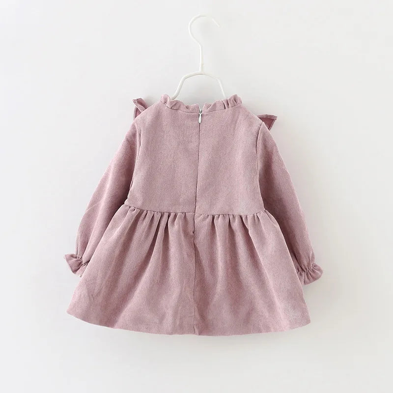 Korean Autumn Long Sleeve Baby Dress Cotton New Infant Dress Kids Party Dresses for Baby Girls Dresses Newborn Clothes 0-3 Years