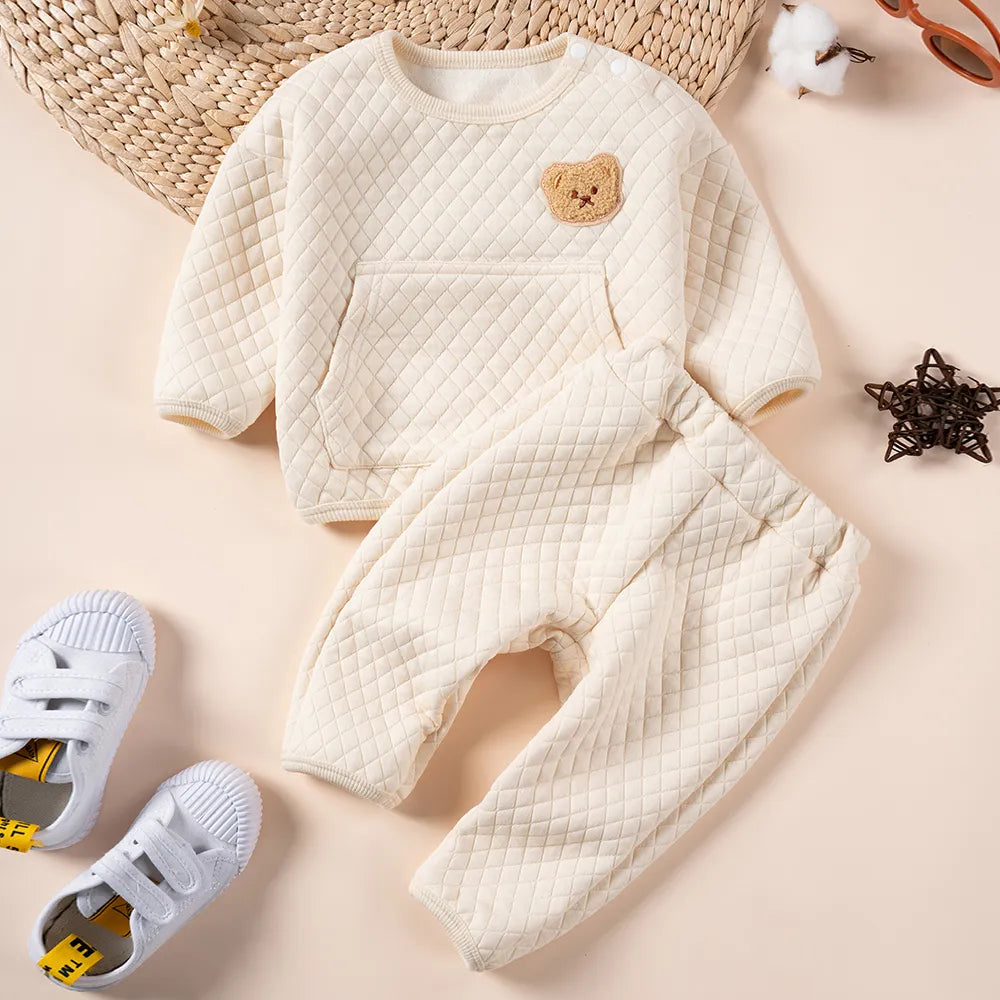 Baby Clothes Sets Autumn Warm Baby Girl Clothing Set Outfits Bear Cute Baby Boy Sweatshirts Pants 2pcs Winter Suits for Newborn